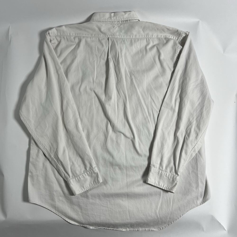 Hunt Club Men's White Solid Woven Cotton Button-Down Shirt Long Sleeve XL - Picture 7 of 9